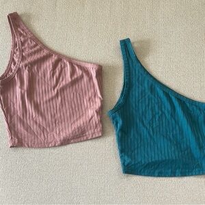 One-Shoulder Ribbed Tops